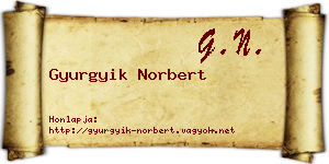 Gyurgyik Norbert névjegykártya