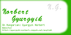 norbert gyurgyik business card